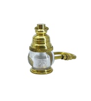Vintage Görünümlü Camlı Pirinç Gaz Lambası Anahtarlık