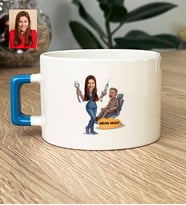 Kişiye Özel Karikatürlü Kadın Diş Hekimi Lüks Fincan Tıp Bayramı Hediyesi