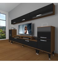 Decoraktiv Ekoflex 9 Slm Silver Tv Ünitesi Tv Sehpası - Ceviz Siyah (Siyah - Ceviz)