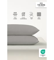 THE BERB  2'li Havlu Dokulu Yastık Kılıfı Seti  50 x 70  Fermuarlı  Yumuşak Terry Kumaş (Vizon)
