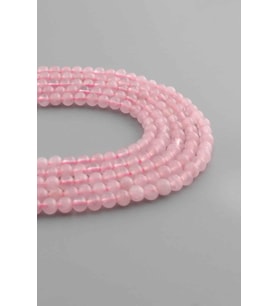 Pembe Kuvars Taşı Küre Kesim 4mm Doğal Taş Dizi [AA]