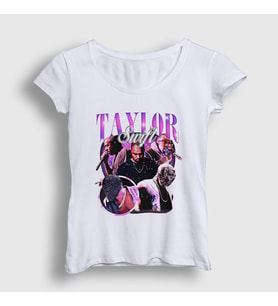Presmono Kadın Beyaz Kanye West Taylor Swift Rap T-Shirt 420512tt
