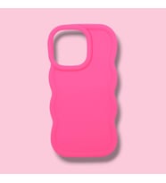 IPHONE 14 PRO; KENARI DALGALI, DARBE ÖNLEYİCİ LÜKS SİLİKON KILIF (Pembe)
