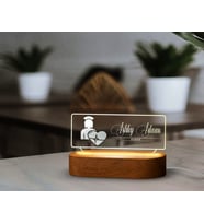 BK Gift Kişiye Özel isimli Hemşire Temalı Led Işıklı Akrilik Masa İsimliği-1, Ofis Dekoru, Mesleki Hediye, Ofis Hediyeleri