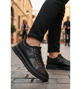 Enoch Hakiki Deri Arma Detaylı Erkek Sneaker Ayakkabı Ortopedik Taban