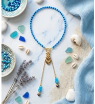 MK Design Jewelry TASARIM MAVİ KOLYE