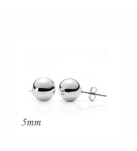 Gümüş Top Küpe - 5 mm