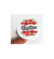 48 Adet 4 Cm Çiçekli Hoşgeldiniz Baskılı Mat Etiket Sticker (Çok Renkli)