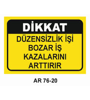 İŞ GÜVENLİĞİ UYARI LEVHASI 1 ADET PVC 21 X 29CM