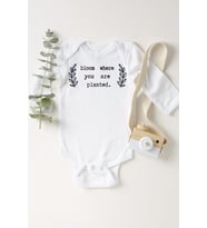 Unisex Bebek Beyaz Bloom Where You Planted Çıtçıtlı Body