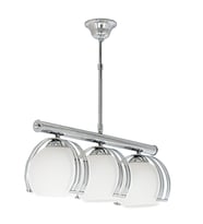 Modern Krom Sıralı 3 lü Opal Cam Sarkıt Avize
