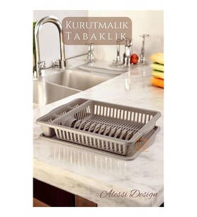 ModaCar Bulaşık Durulama Sepeti Tabaklık Bulaşık Kurutmalık KAHVE Alessi