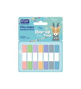 Kraf Index Film (PP) Pop-Up 7 Renk x 20 yp 8x45 mm 51250 (Karışık)