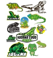 İguana Sticker Set-2 12 Parça Telefon, Tablet, Defter, Laptop Sticker