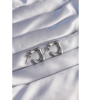 316L Çelik Gümüş Renk Minimal Bubble Küpe - TJ-BKP9042