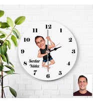 Karikatürlü Arkadaşa Eğlenceli Kişiye Özel  Duvar Saati