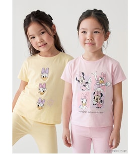 LCW Kids Sarı Minnie Mouse Baskılı Kız Çocuk Tişört 2'li