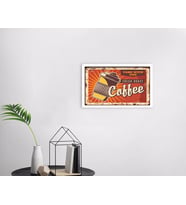 BK Home Coffee Tasarımlı Dekoratif Ahşap Beyaz Çerçeveli Tablo-34
