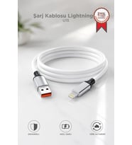 Torima Şarj Kablosu Lightning Silikon 3.0A Data Kablo U15 Beyaz
