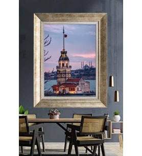 GÜMÜŞ ÇERÇEVELİ PASPARTULU TABLO C566