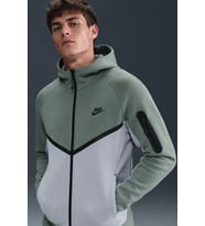 Nike Tech Fleece Full Zip Windrunner Hoodie Kapüşonlu Unisex Sweatshirt Yeşil Gri