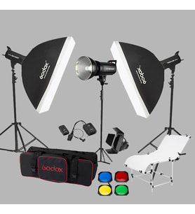 Godox SK400 3'lü Paraflaş Set + Çekim Masası 60x130cm