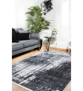 Dijital Kaymaz Yıkanabilir Antrasit Modern Salon Halısı Mutfak Halısı Koridor Halısı Yolluk HLN841