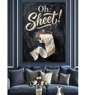 Mizahi Oh Sheet Yazısı Dekoratif Kanvas - Mdf Ahşap Tablo