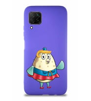 Huawei P40 Lite Soft Premier Kapak Bayan Puff Tasarımlı Silikon Kılıf - Mor (Şeffaf)