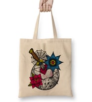 Awesome Dagger In The Heart Graphic Knife Artistic Bez Çanta Uzun Saplı