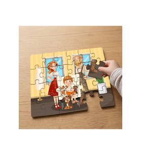 Mutlu Aile Tasarımlı 24 Parça Ahşap Çocuk Puzzle MPK0737