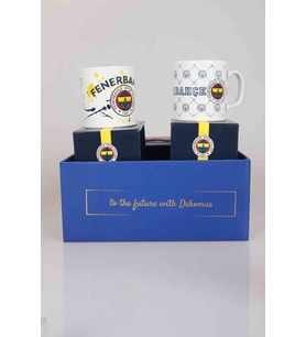 DEKOMUS GIFT BOX ÖZEL KUTULU LiSANSLI 2'Lİ FENERBAHÇE KUPA (Beyaz)