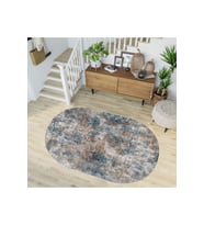 Eliana Home Baskılı, Yıkanabilir Kaymaz Taban Oval Halı LNA7236-SD292 100x150 cm (Gri)