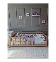 Montessori Bebek Yatak Uyku Seti (Gri)