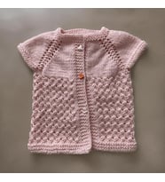 Yumuşak Pembe Renk 1-2 Yaş Şirin Detay Yün El Örgüsü Bebek Yelek