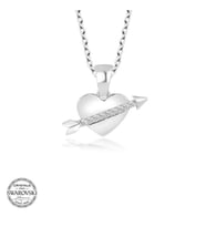 Swarovski Taşlı Gümüş Kalp Bayan Kolye