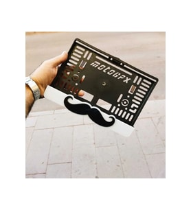 Bıyık Desenli Pleksi Motor Plakalık