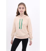 Toontoy Kız Çocuk Nakışlı Sweatshirt (Bej)