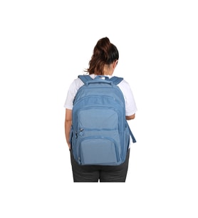 Bagacar 1087 Su Geçirmez İthal Krinkıl Kumaş Laptop Bölmeli Okul ve Günlük Sırt Çantası (Mavi)