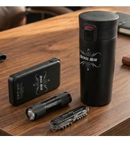 BK Gift Kişiye Özel İsimli Termos & Powerbank & Çakı & Fener & Seti -5, Hediye Kutulu Premium Hediye