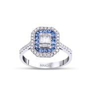 0.80 Karat Baget Safir Pırlanta Yüzük