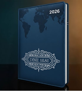 BK Gift Kişiye Özel İsimli Termo Sert Kapak 2026 Lacivert Ajanda -11, Öğretmenler Günü Hediyesi, Yeni İş Hediyesi