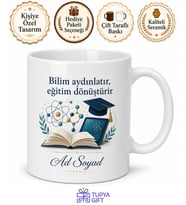 Eğitim Teknolojileri Bilim Dergisi Öğretmen Hediye Kupa Bardak Özel Tasarım