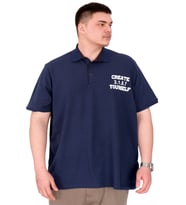 Mode XL Büyük Beden Erkek T-Shirt Polo Yaka YOURSELF U25310 İndigo