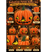 Halloween Cadılar Bayramı Turuncu Balkabağı Petek Asma Süs Kabak Dekorasyon Süsü Parti Dekoru