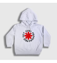 Presmono Unisex Çocuk Beyaz Logo V2 Red Hot Chili Peppers Kapüşonlu Sweatshirt 107730tt (Beyaz)