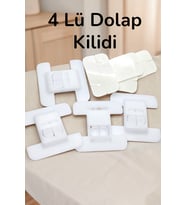 4 Adet Kendinden Yapışkanlı Buzdolabı, Çekmece ve Dolap Kapağı Çocuk Kilidi