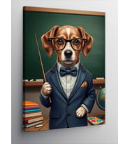 Kanvas Tablo Takım Elbiseli Köpek