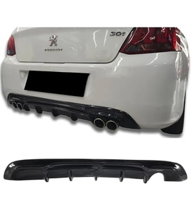 Peugeot 301 Difüzör Parlak Siyah Plastik 2017 2018 2019 2020 2021 2022 Arka-difizör-bodykit-ek