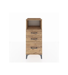 Hyperion Komodin Tek Raflı 3 Çekmeceli 44x44x106 Çam-Çam